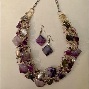 Custom made amethyst necklace and earring set